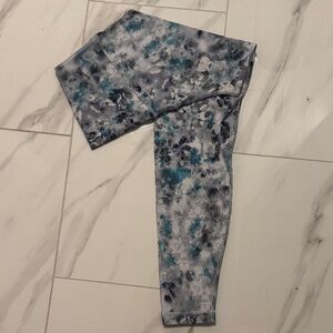 lululemon athletica Floral Patterned Leggings - Blue and Gray